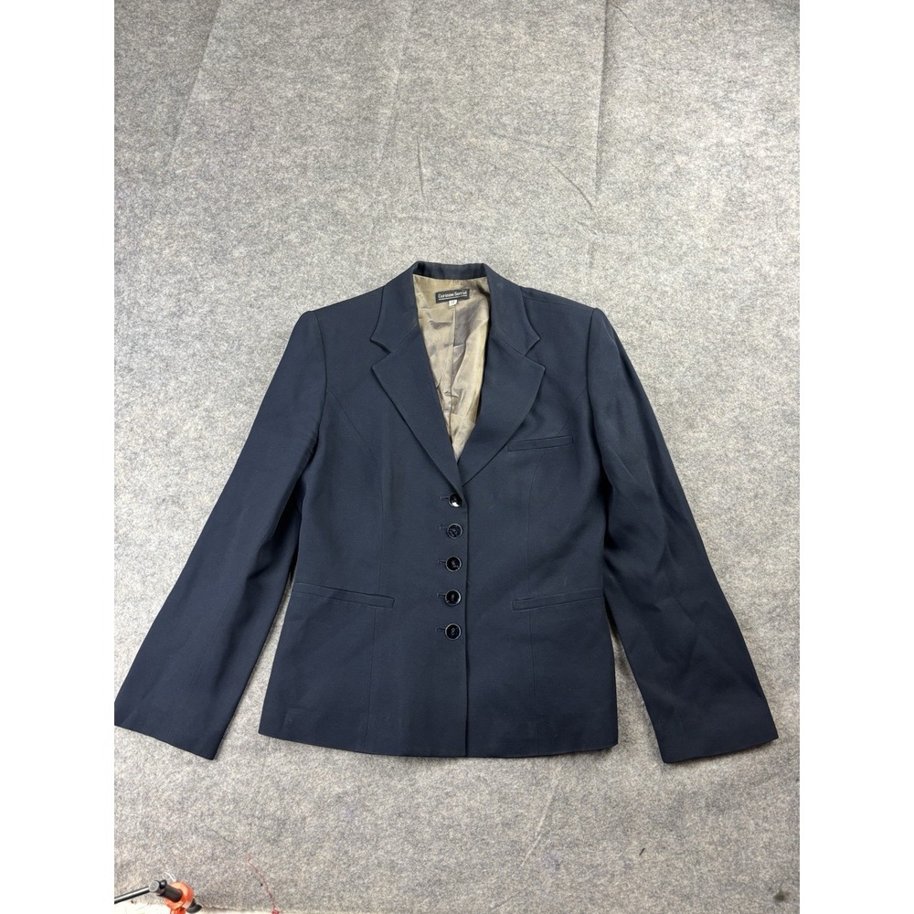 Corinne Sarrut Womens 38 US 6 Navy Tailored Blazer Preppy VTG Academia Old Money